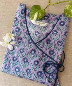 "Mishka" Hand Block Printed Angrakha Cotton kurta