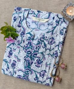 "Amaanat" Floral Hand Block Printed Cotton kurta