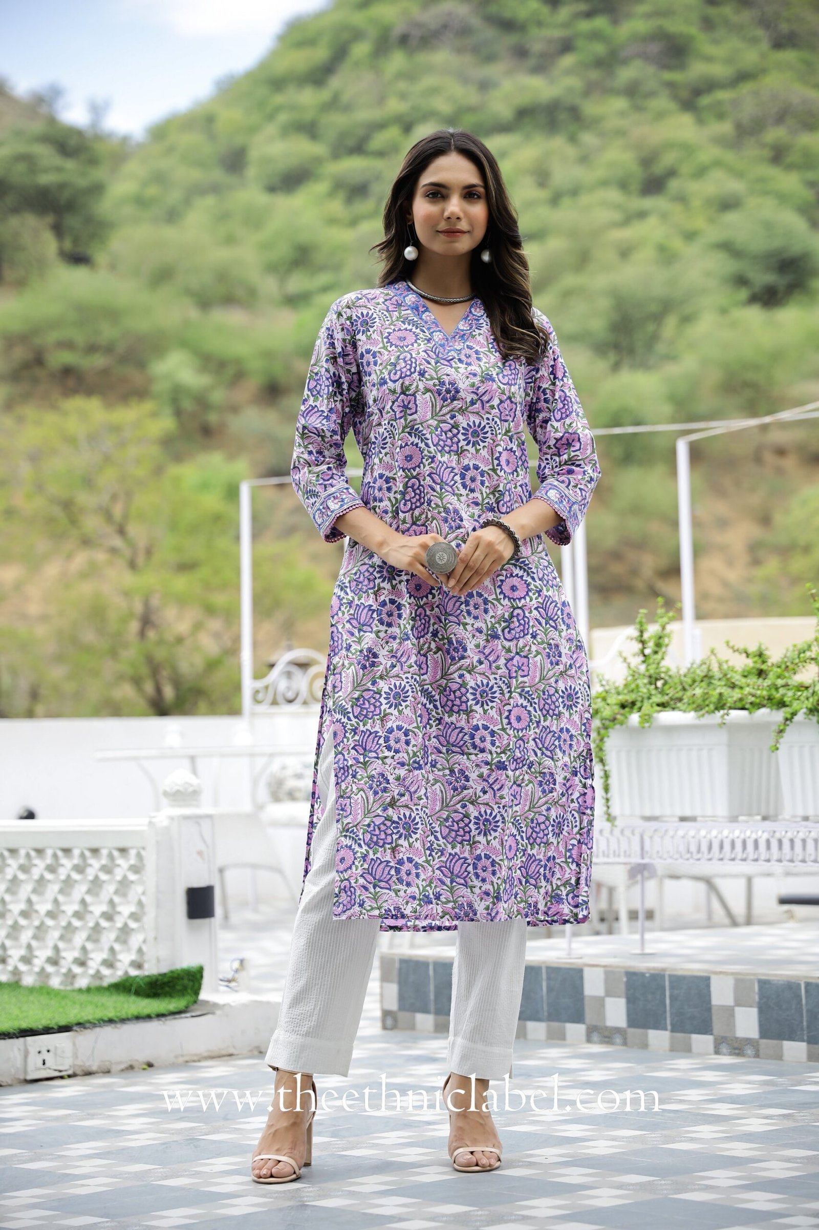 "Maahru" Hand Block Printed Cotton Kurta - Image 2