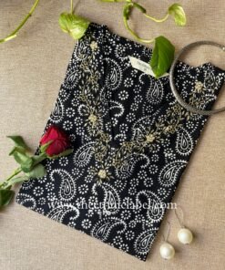"Surbhi" Hand Embroidered Block Printed Cotton kurta