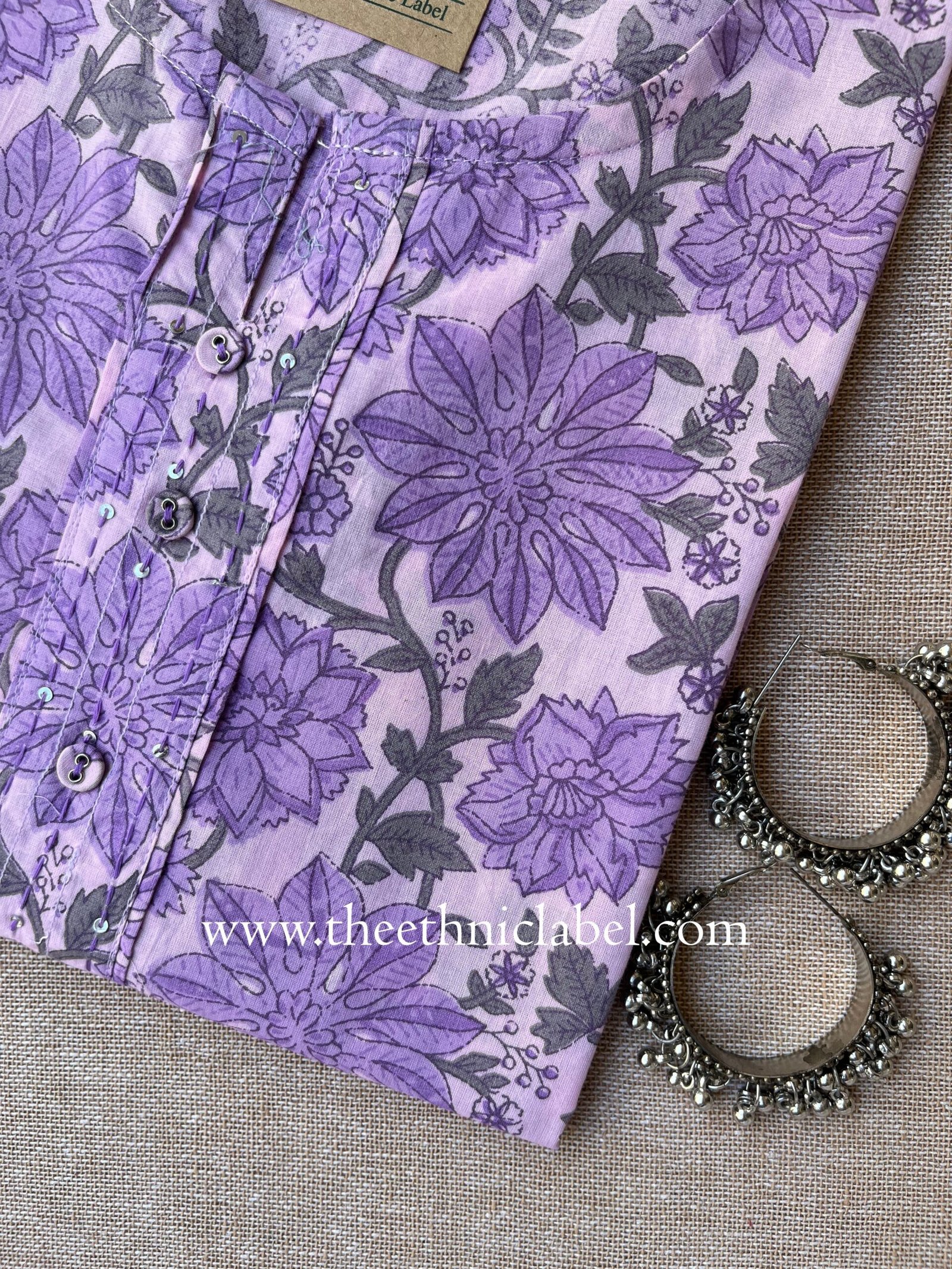 "Paridhi" Buttoned Cotton Kurta - Image 3