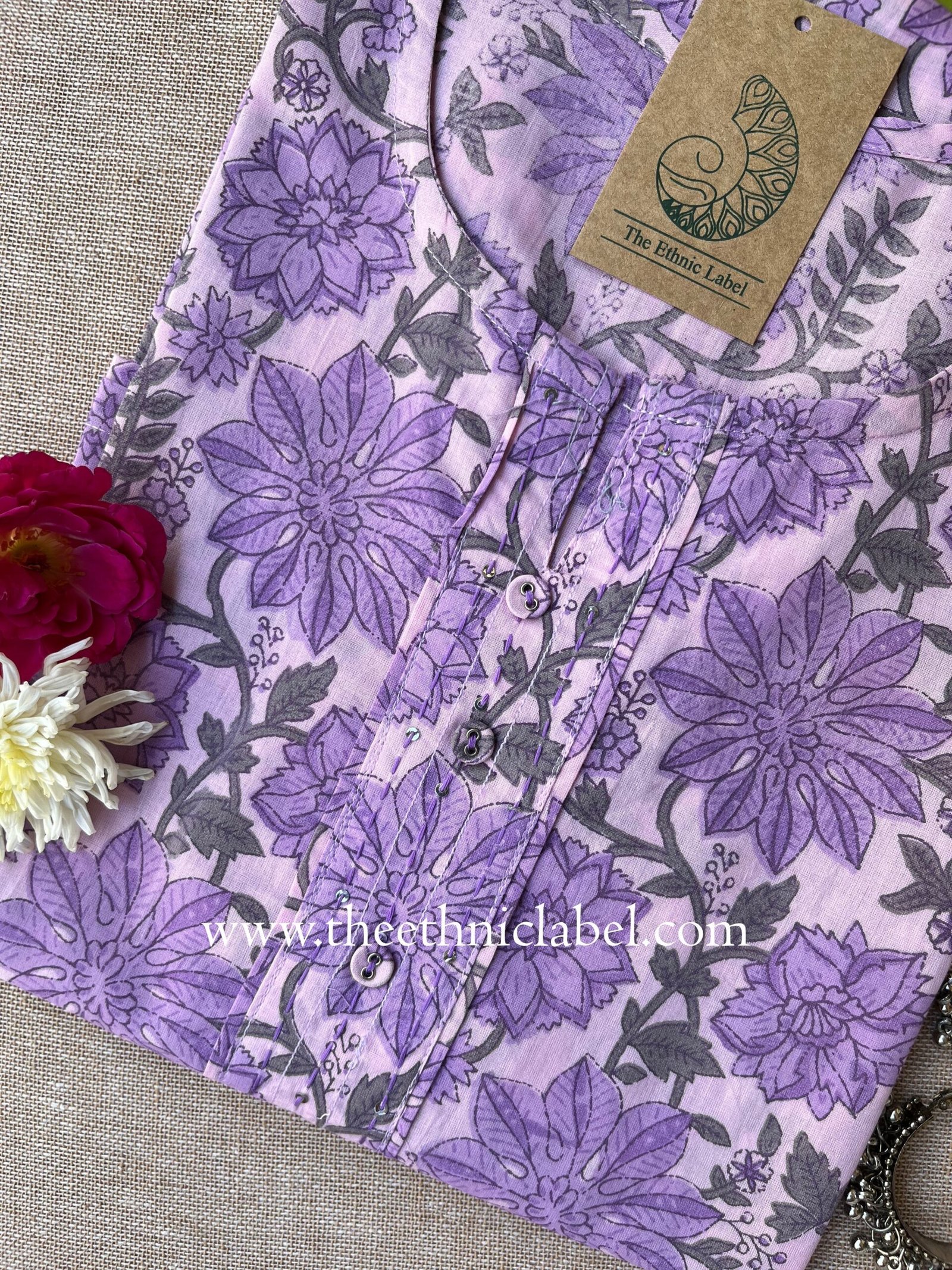 "Paridhi" Buttoned Cotton Kurta - Image 2