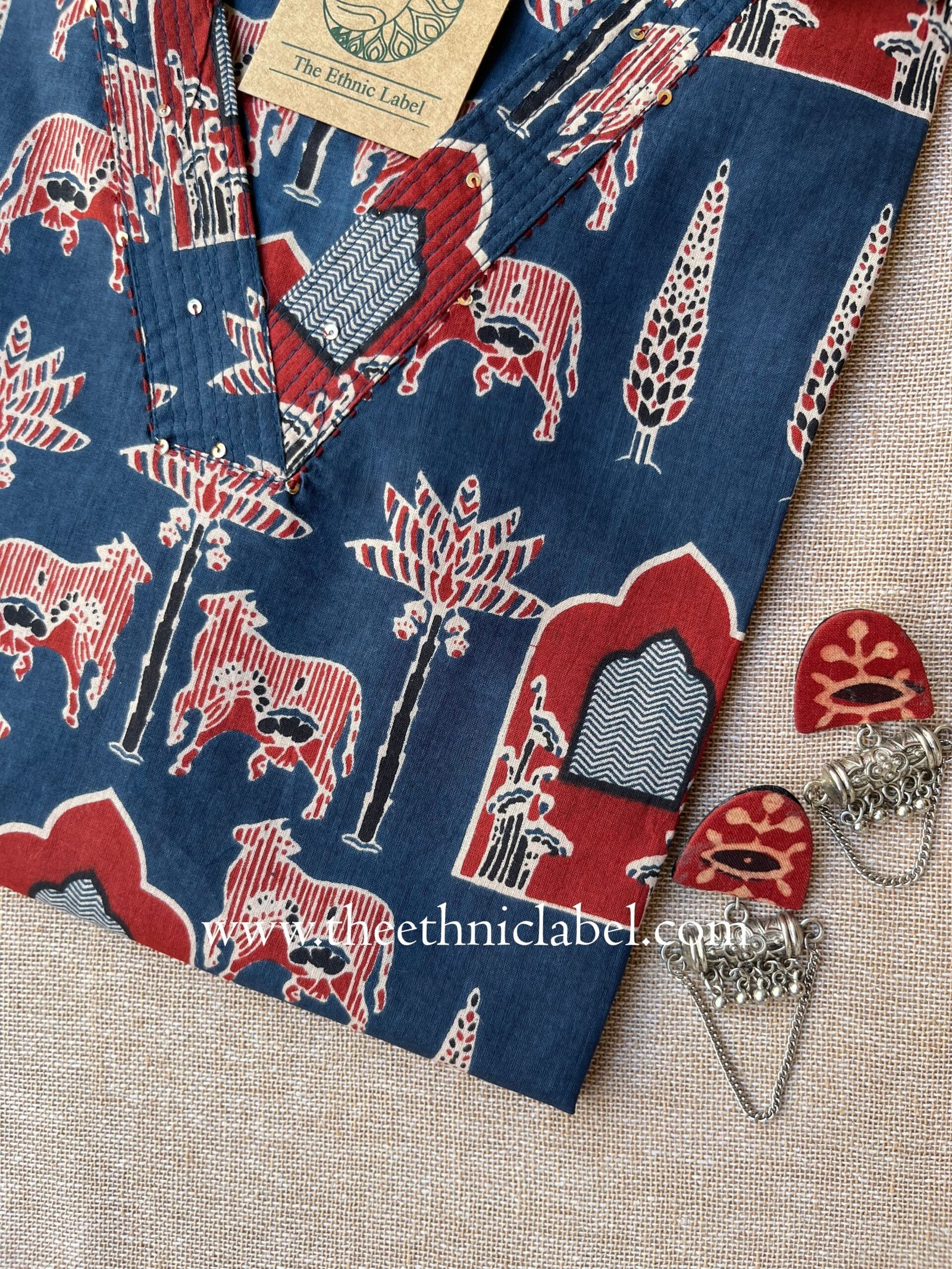 "Mehfil" Jhanrokha Cotton Kurta - Image 3
