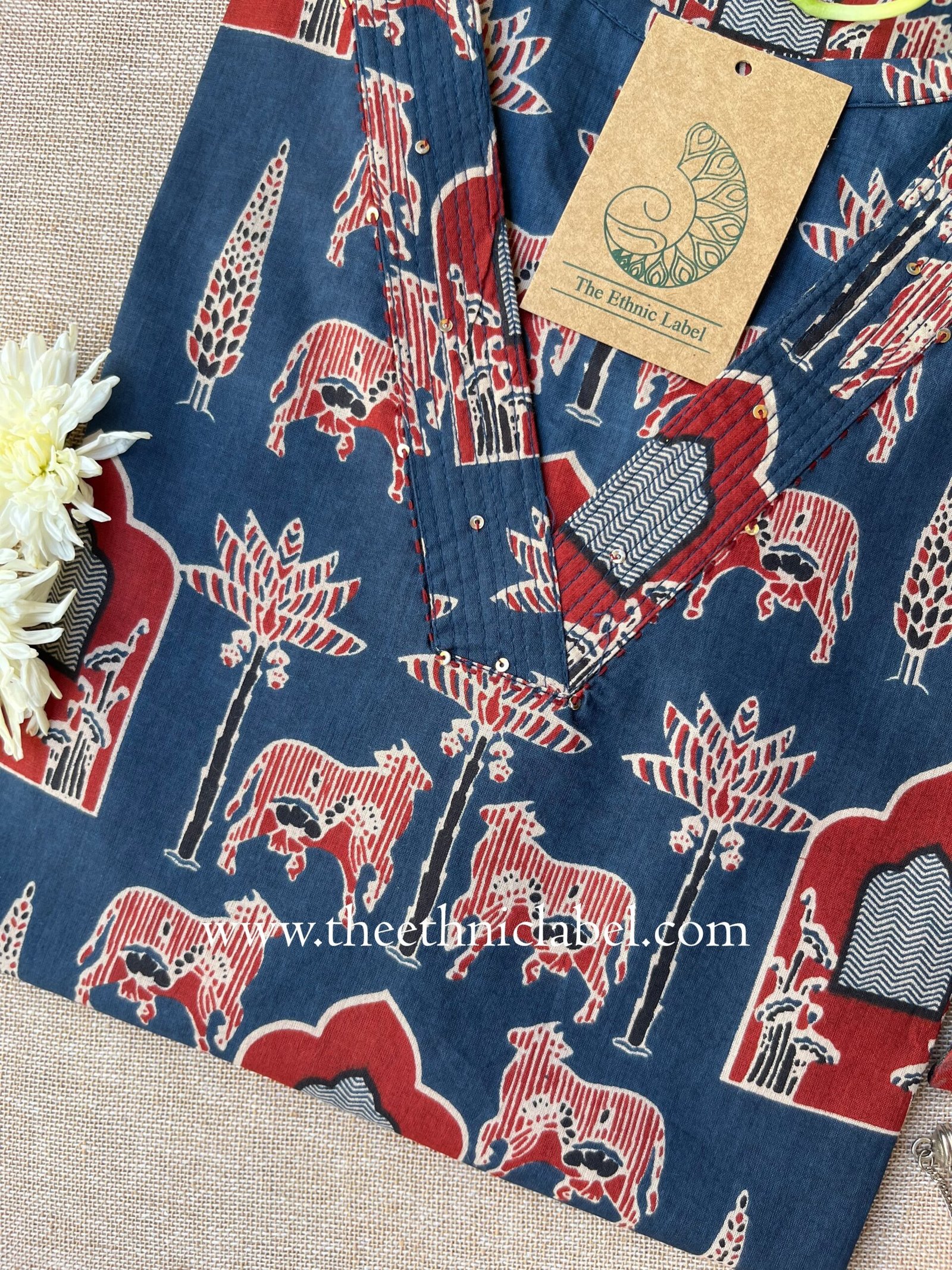 "Mehfil" Jhanrokha Cotton Kurta - Image 2