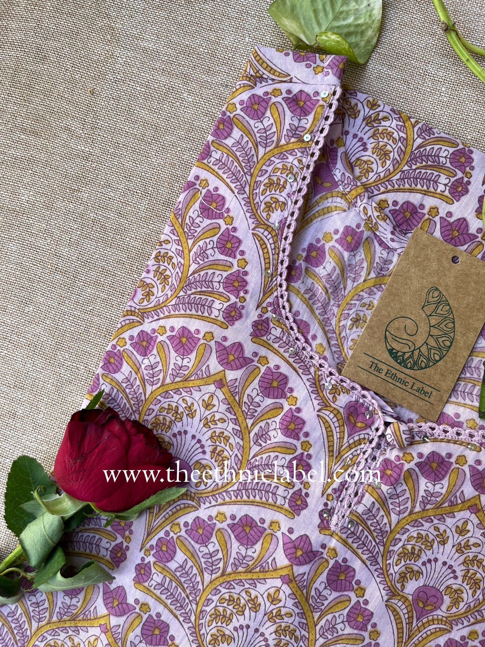 "Sabita" Laced Cotton Kurta - Image 4