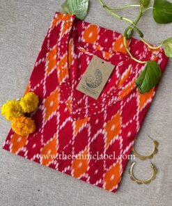 "Ikat" Kantha Cotton Kurta