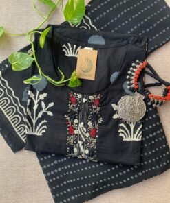 "Farida" Hand Block Printed Cotton Kurta Set(3pc) - Big Size