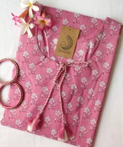 Mauve Flora Boota Cotton Kurta