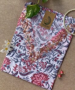 "Shweta" Hand Work Embellished Cotton kurta