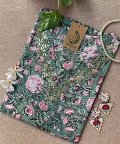 "Darsha" Hand Work Embellished Cotton kurta