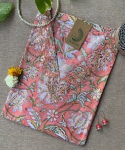 "Charu" Hand Work Embellished Cotton kurta