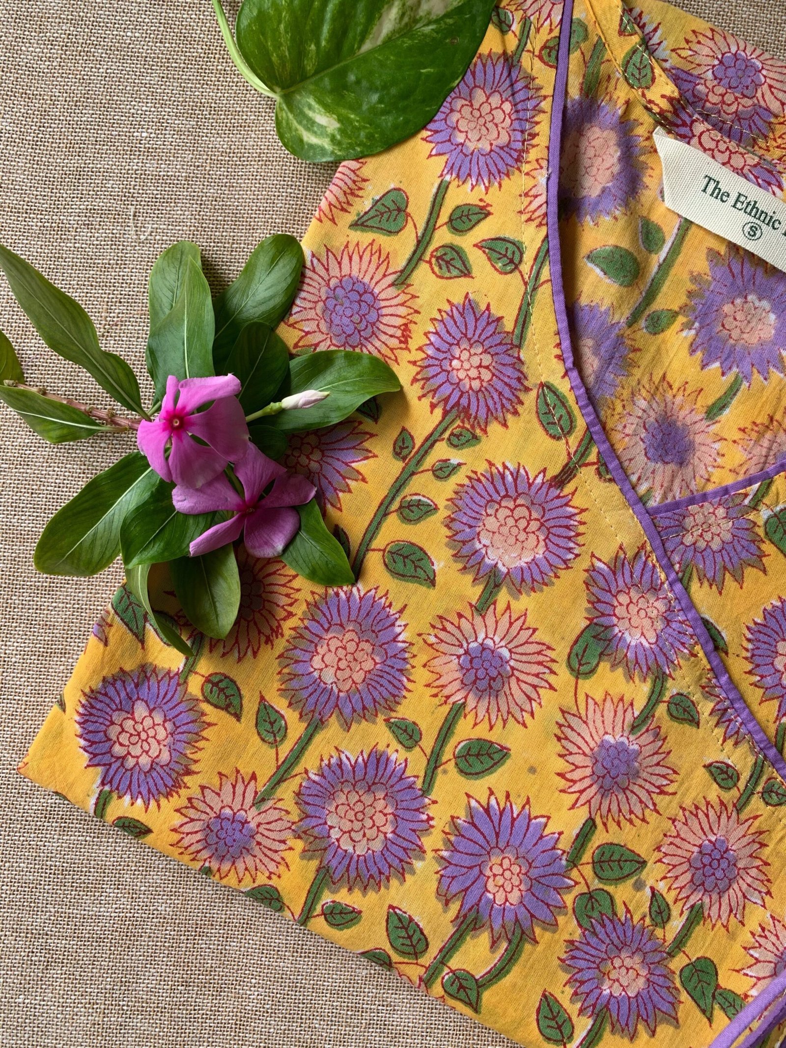 "Atreyi" Hand Block Printed Angrakha Cotton kurta - Image 5