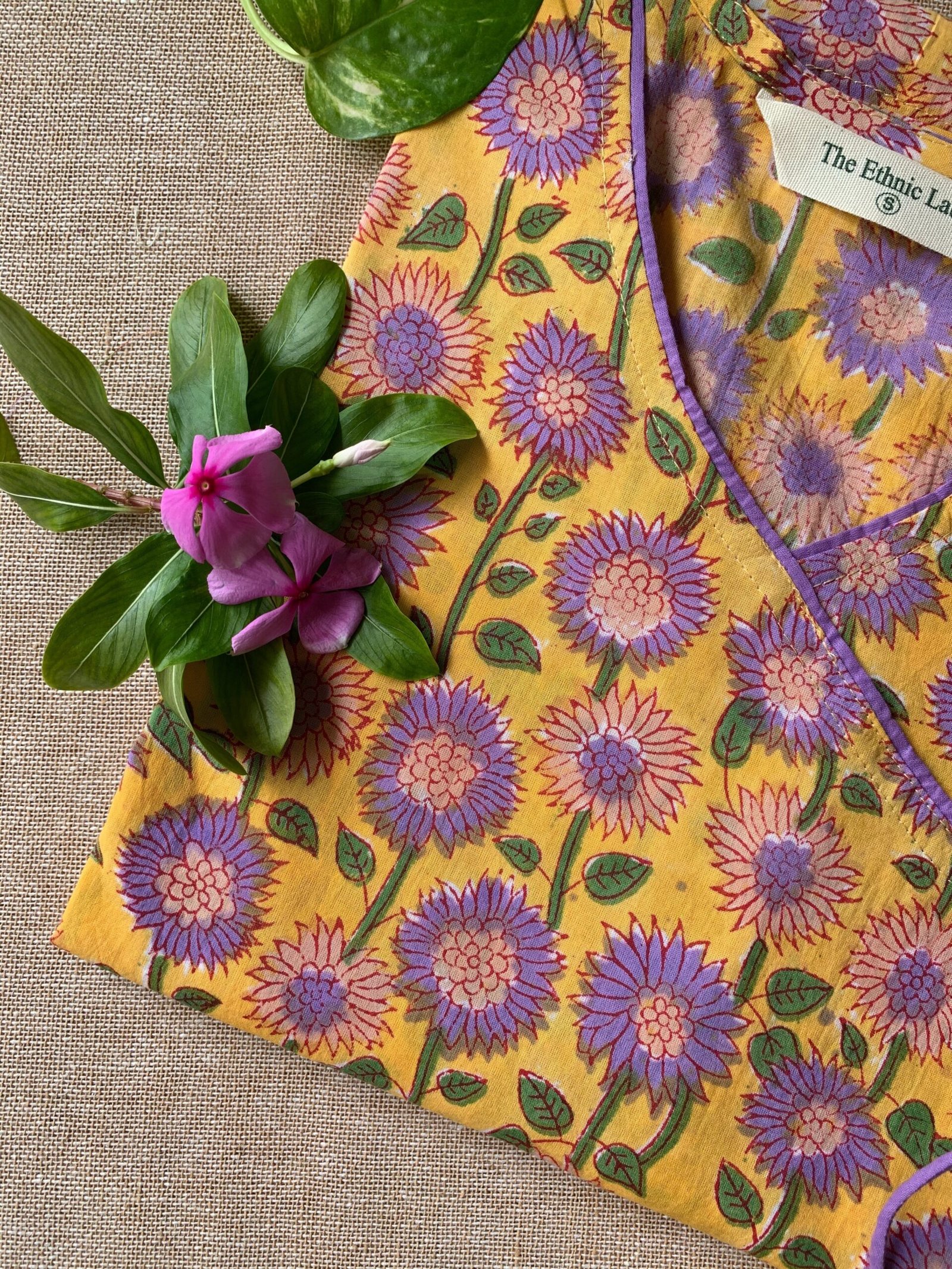 "Atreyi" Hand Block Printed Angrakha Cotton kurta - Image 2