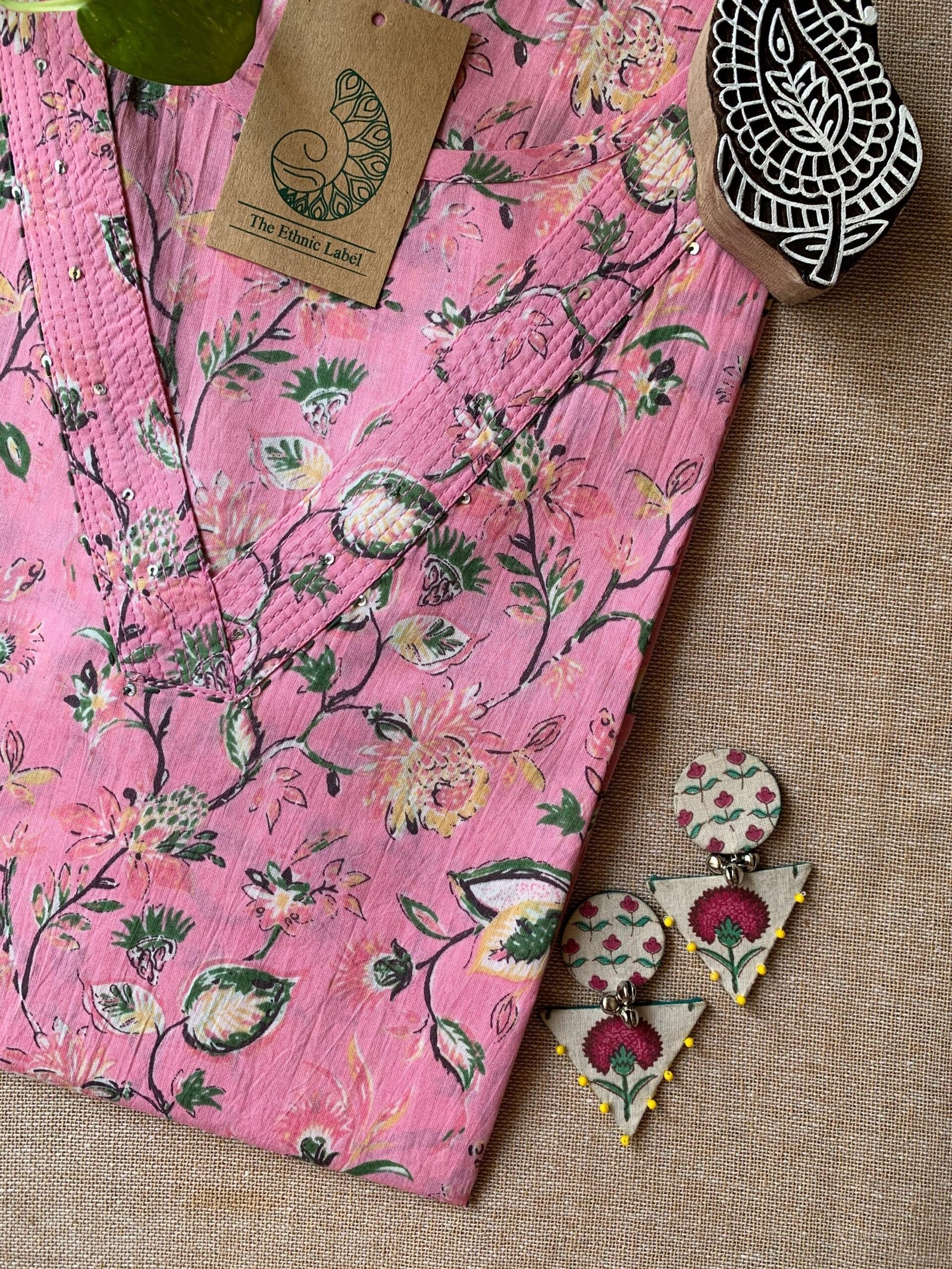 "Iccha" Hand Block Printed Cotton kurta - Image 3