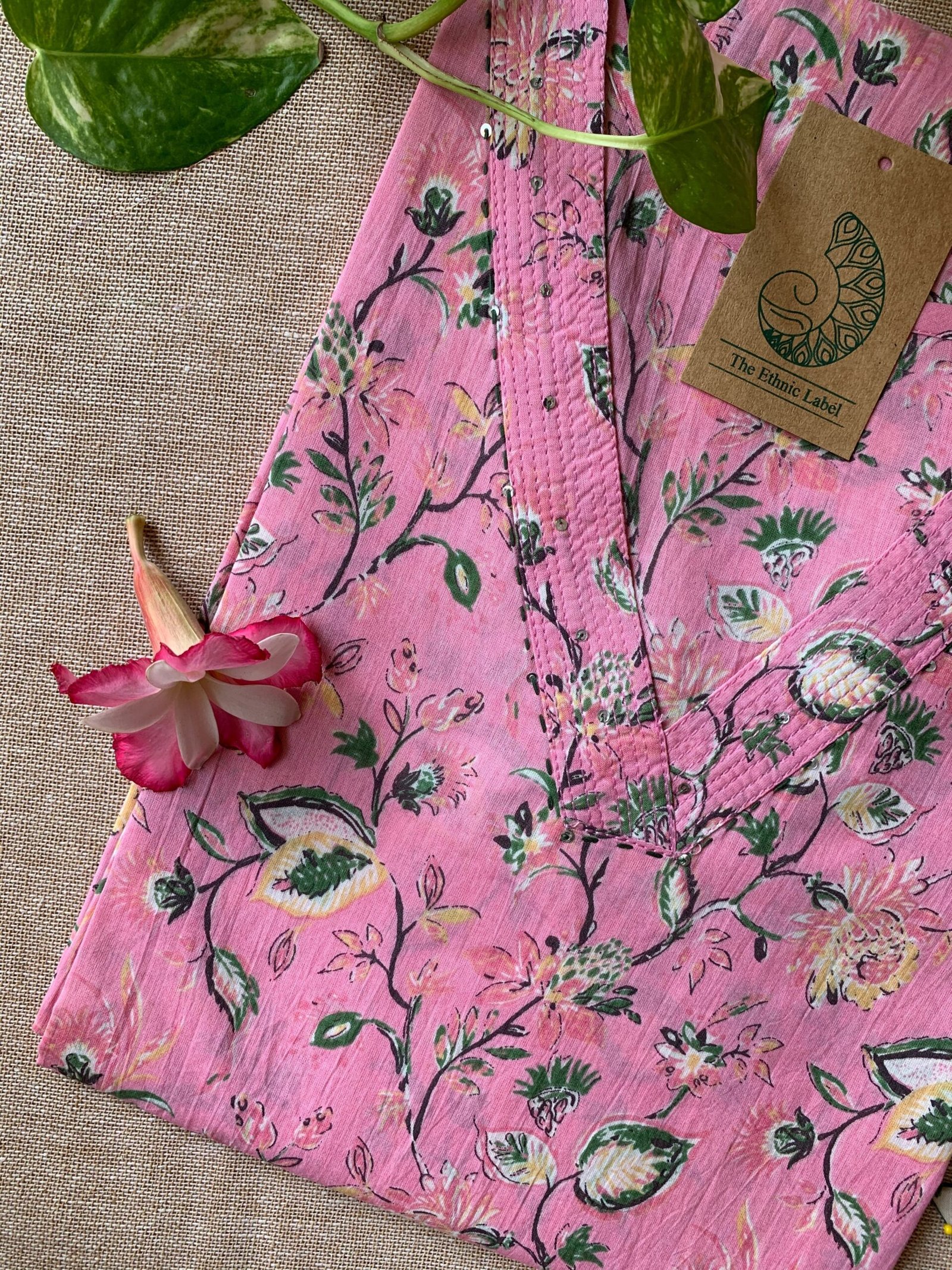 "Iccha" Hand Block Printed Cotton kurta - Image 2