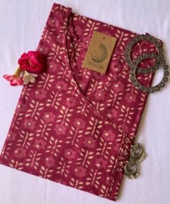 Bagru Hand block printed Angrakha Cotton Kurta