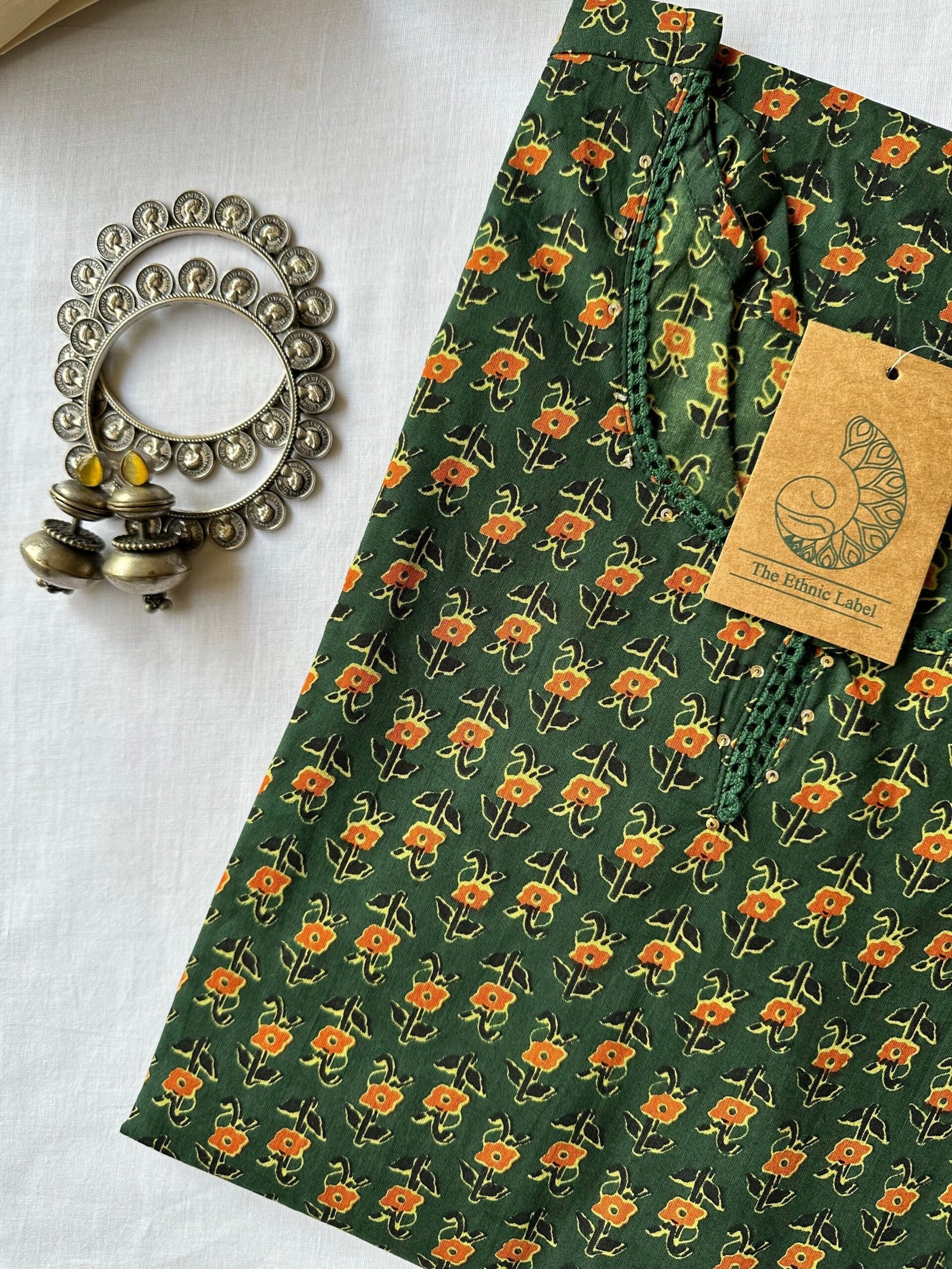 "Veera" ajrakh Hand block printed Cotton kurta - Image 2