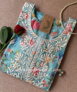 "Anahita" Chikankari Floral Cotton kurta