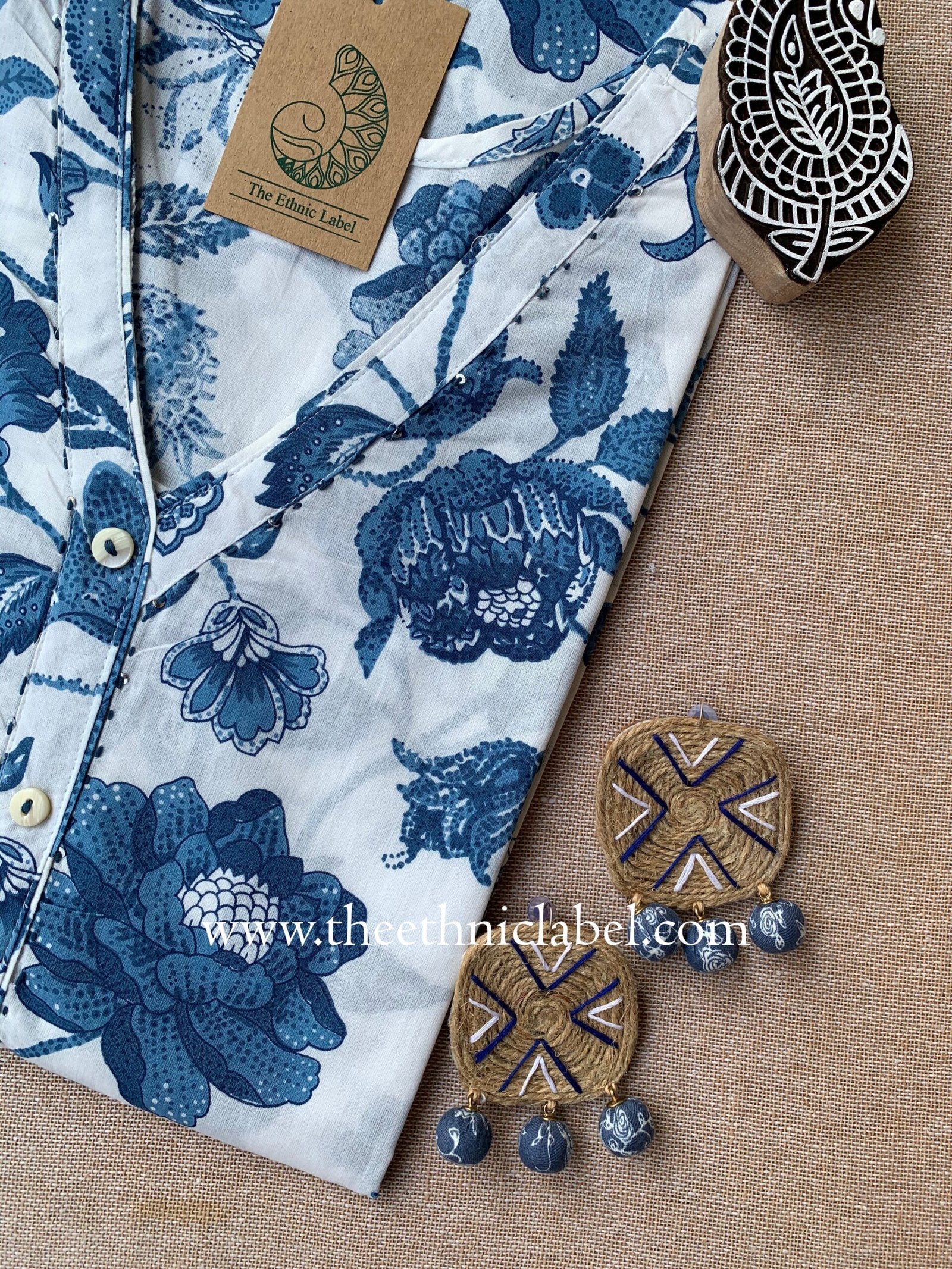 "Vaayu" Kantha Cotton kurta - Image 2