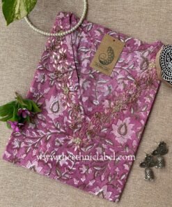 "Esra" Hand Embroidered Block Printed Cotton kurta
