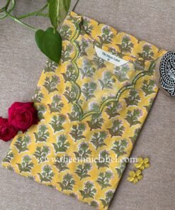 "Aarushi" Hand Block Printed Scalloped Cotton kurta - M