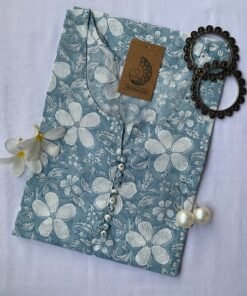 Grey "Lilly" Buttoned Cotton Kurta - XL