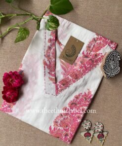 "Saroj" Pink Boota Cotton kurta
