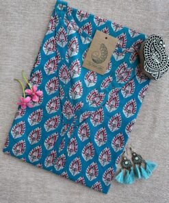 Syona Blue Boota Hand Block Printed Cotton kurta