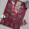 Karaj Bagru Red Cotton kurta