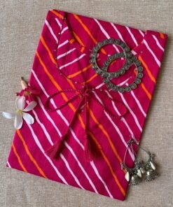 Rani Pink Lehriya Tassel Cotton Kurta