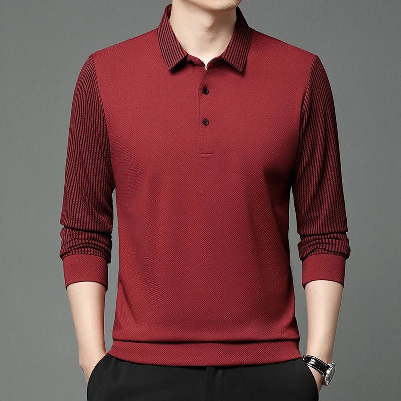 Men's Striped Lapel Fashionable Polo T-shirts - Image 5