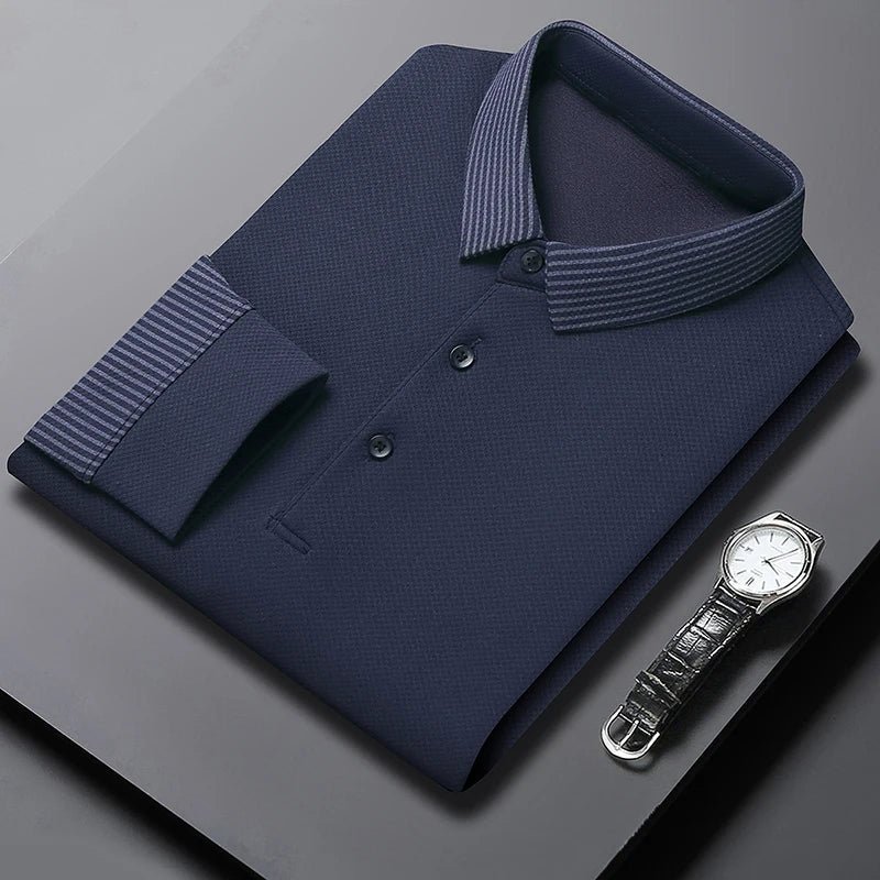 Men's Striped Lapel Fashionable Polo T-shirts - Image 10