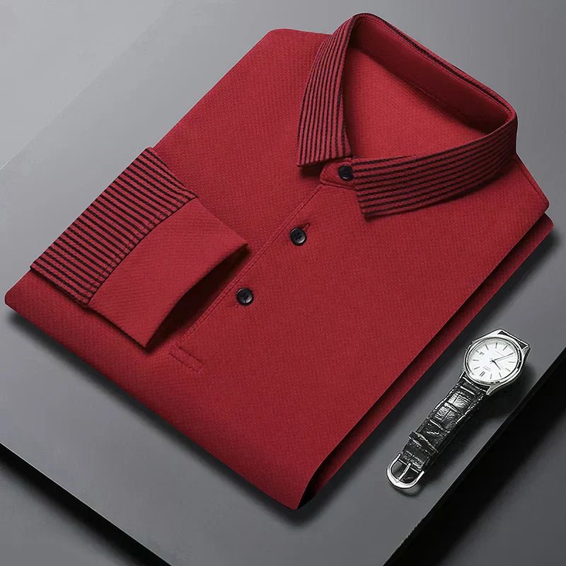 Men's Striped Lapel Fashionable Polo T-shirts - Image 11
