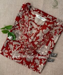 "Amira" Hand Embroidered Bagru Block Printed Cotton kurta