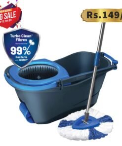Turbo Spin Mop that removes over 99% bacteria, with Easy wheels, Triangular head
