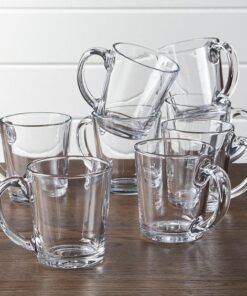 Moderno Clear Glass Coffee Mug, Set of 8 + Reviews | Crate & Barrel