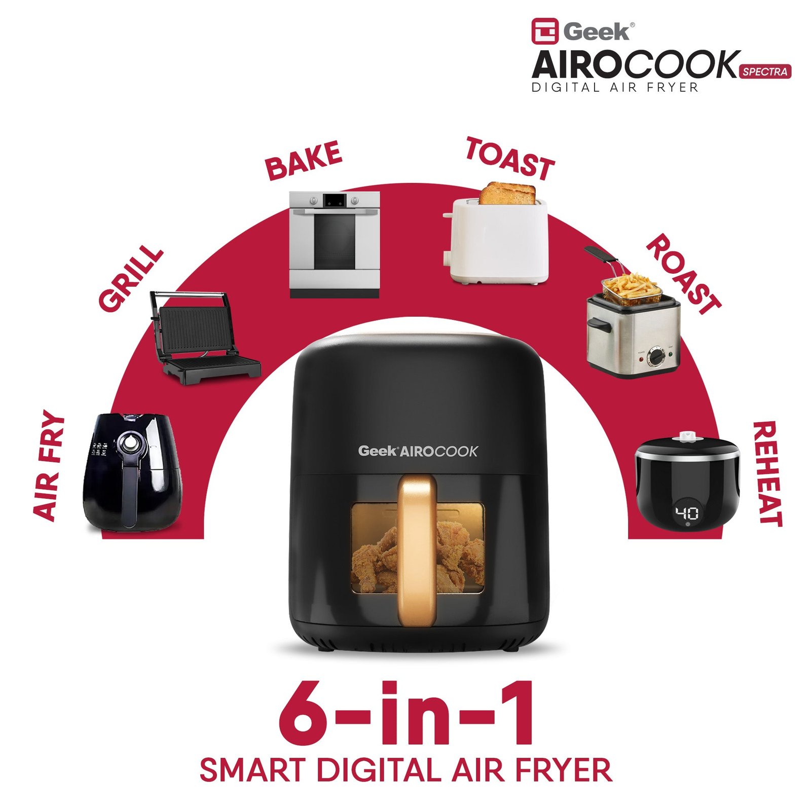 Airocook Spectra 5.5L Digital Air Fryer - Image 2