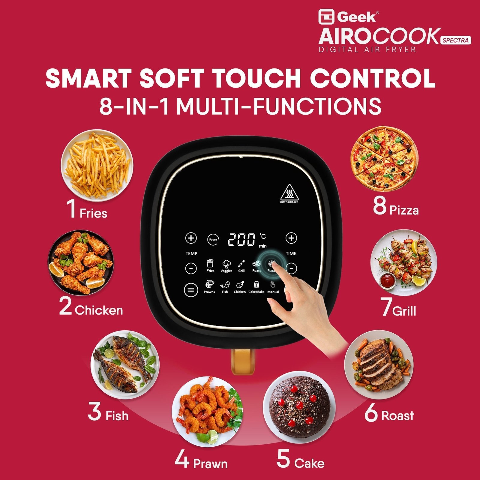 Airocook Spectra 5.5L Digital Air Fryer - Image 3