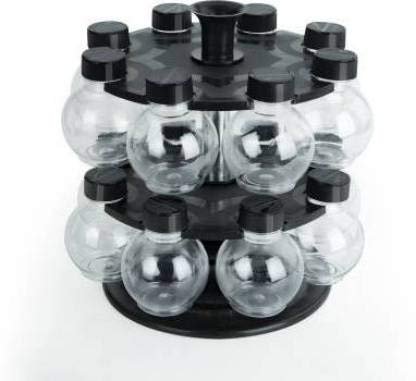 Revolving Round Shape Transparent Spice Rack, Spice Container, Masala Box, Spice Box, Masala Rack, Trolley Rack (Pack of 16 Jar) 16 Piece - Image 2