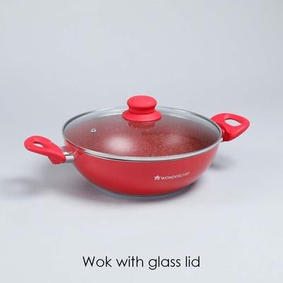 Royal Velvet Aluminium Nonstick Cookware Set (Red) And Ultima Outer Lid Pressure Cooker 5L - Image 7