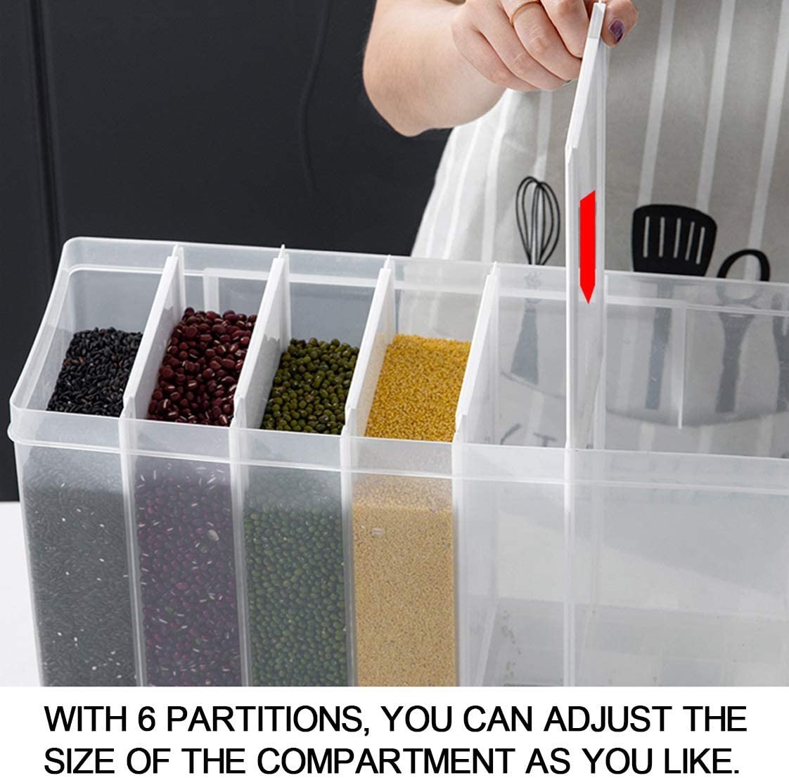 Kitchen wall mounted food dispenser, GYCD Rice Dispenser Storage Tank Cereal Boxes Rice Bucket Grain Moisture Proof Storage Kitchen Container Dry Food Countertop Bucket With Lid Whole Grains - Image 3