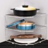 Plantex Stainless Steel Big Size Multipurpose 3-Tier Kitchen Corner Rack/Storage Shelf/Dish Rack/Storage Rack for Kitchen(Chrome Finish)