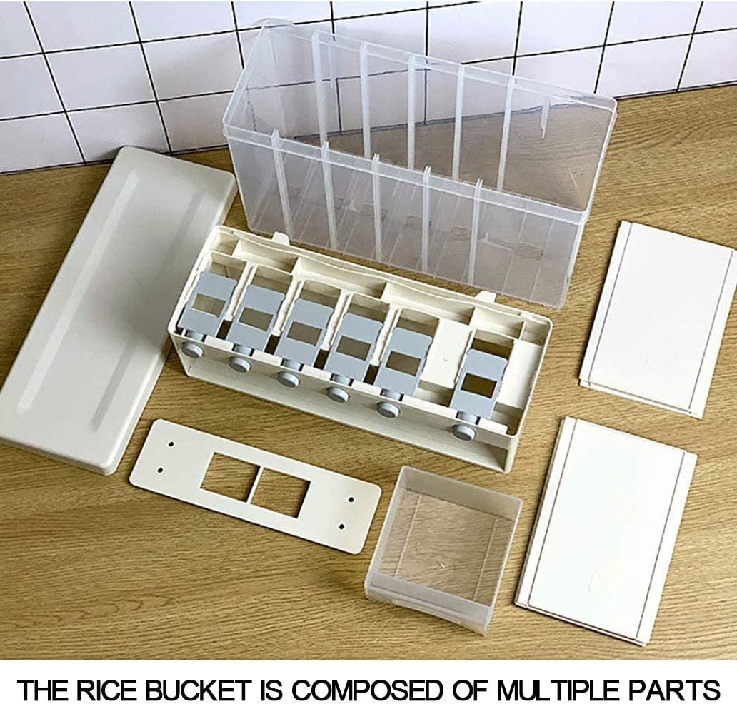 Kitchen wall mounted food dispenser, GYCD Rice Dispenser Storage Tank Cereal Boxes Rice Bucket Grain Moisture Proof Storage Kitchen Container Dry Food Countertop Bucket With Lid Whole Grains - Image 8