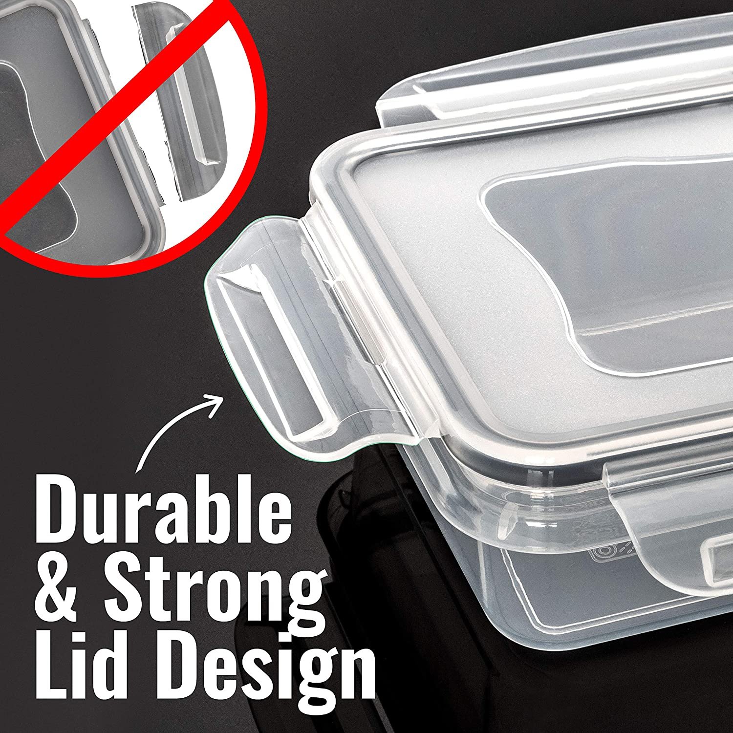 Food Storage Containers with Lids - Plastic Containers with Lids Storage (20 Pack) - Image 3