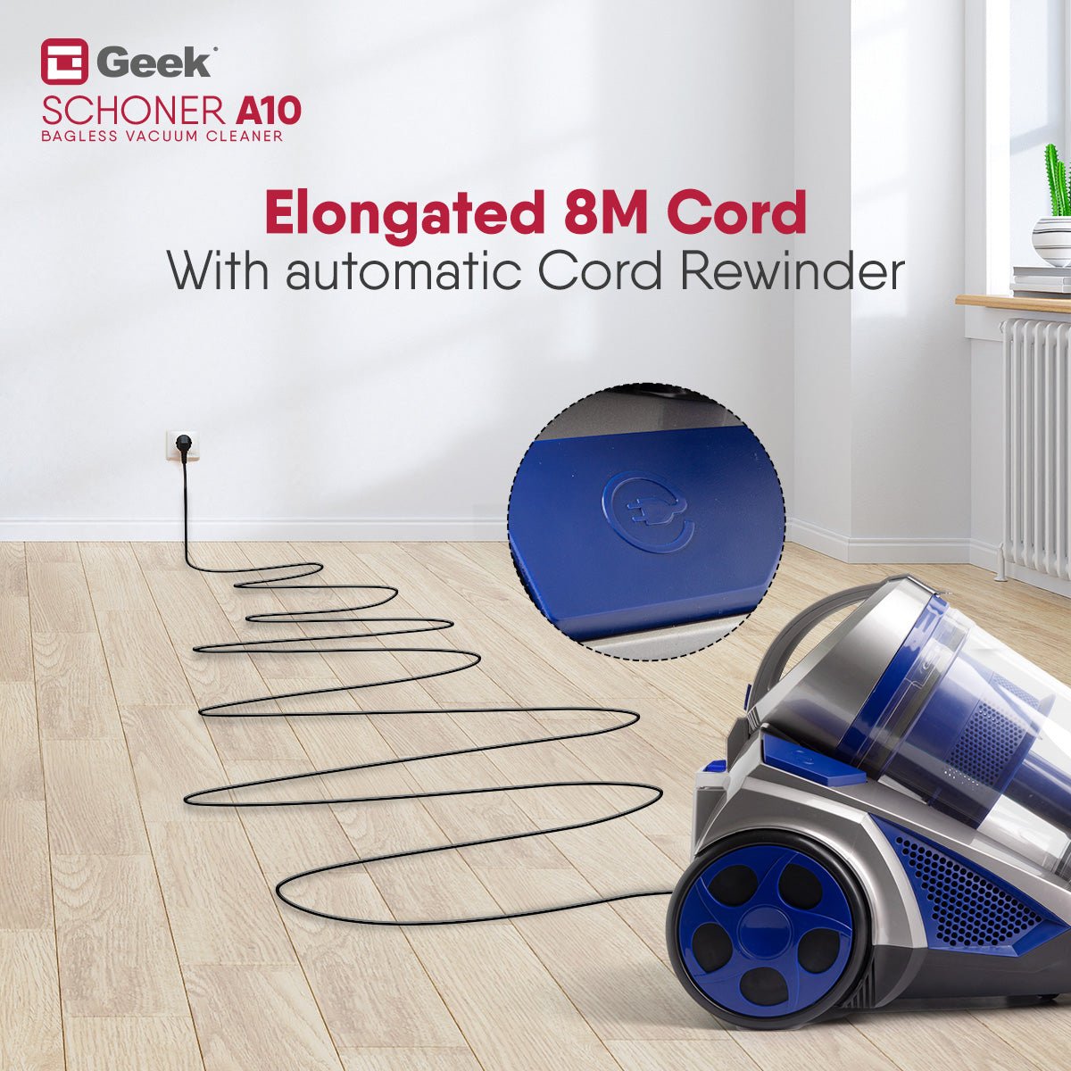 Schoner A10 1400W cyclonic Bagless Vacuum Cleaner - Image 7