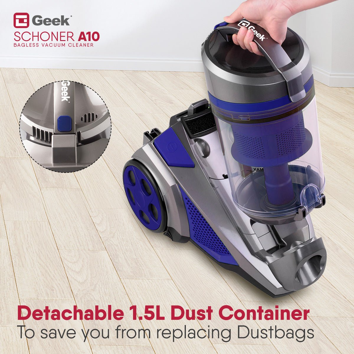 Schoner A10 1400W cyclonic Bagless Vacuum Cleaner - Image 3