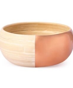 Bamboo Round Fruit / Serving Bowl-Copper Half N Half