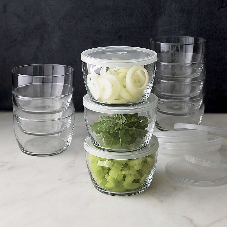 Clear Glass Bowl with Lid Set of 12 - Image 2
