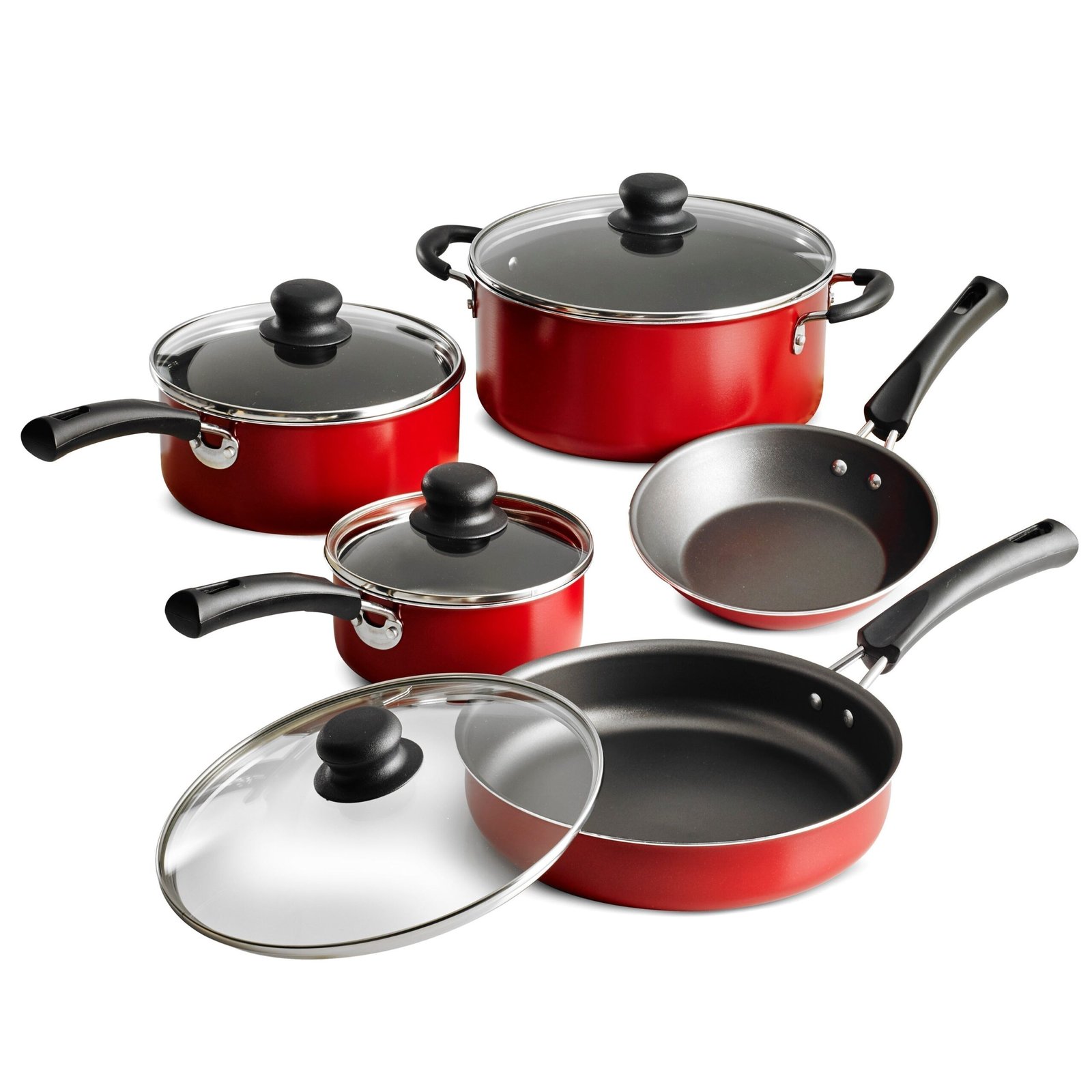 Tramontina 9-Piece Non-stick Cookware Set, Red - Image 2